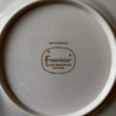 set of gold rimmed porcelain dishes by Franciscan, Renaissance
