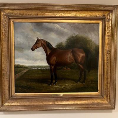 portrait of a bay mare named Olivia, horse painting