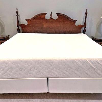 King bed frame with Tempurpedic mattress
