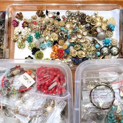 Just a small amount of the costume jewelry in this sale