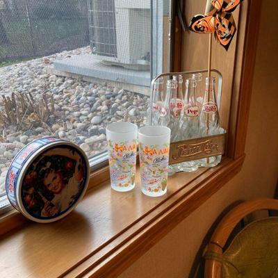 Pepsi items and Hawaii glasses