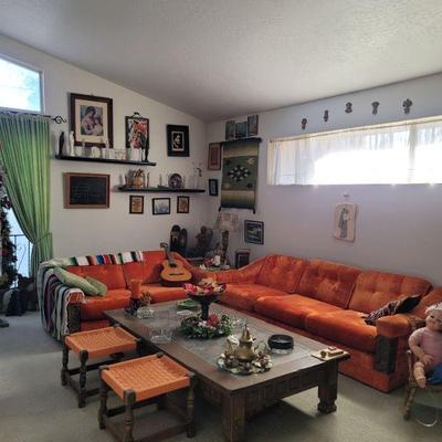 Orange sofas are sold
