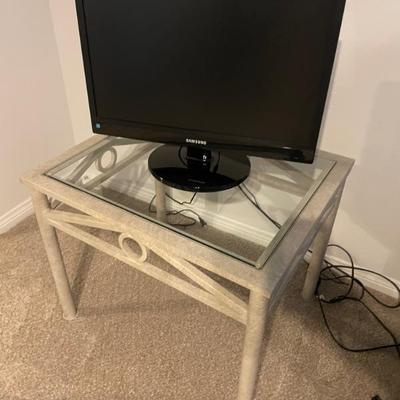 Monitor glass top / aluminum base end table... (I think there are 2).
