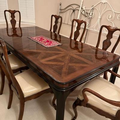 Drexler Table,8 chairs (6 w/arms & 2  Captains chairs, table pads. 2 leaves  $1,975