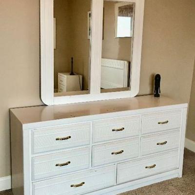 White Painted Dresser with Vanity Mirror