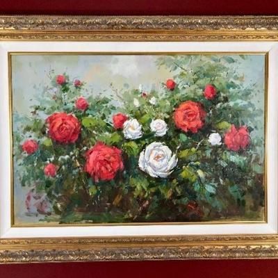 Rose Oil Painting on Canvas