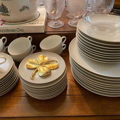 German white china Schonwald mid-century Alpine pattern