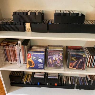 CDs, Cassettes, DVDs, VHS, 14 linear feet