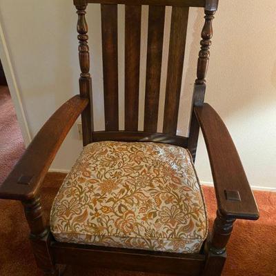 Antique Oak Parlor Chair, Mission style