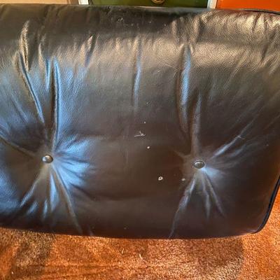 Black Leather Eames footstool cushion