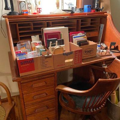 Antique roll top desk