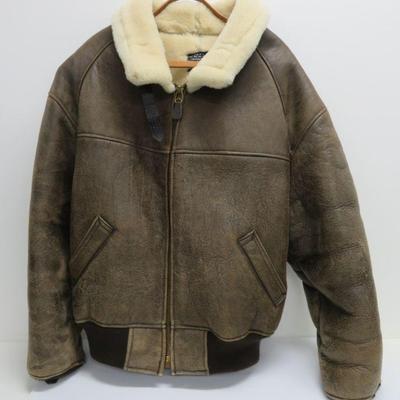 Avirex leather and sheepskin bomber flight jacket