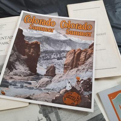 Vintage travel brochures and maps