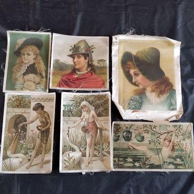 Small lithographs on cloth