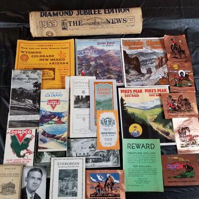 Vintage travel brochures and Maps