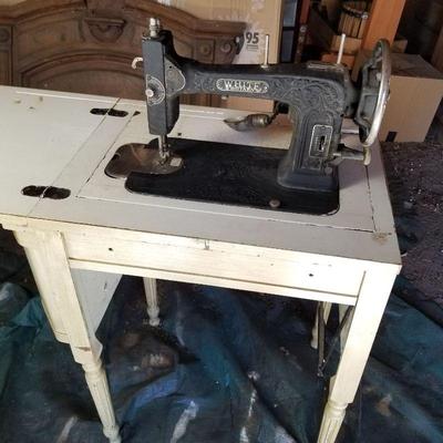 Vintage White Sewing Machine, electric
