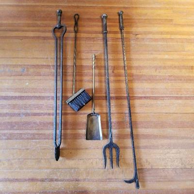Oversized Iron Fireplace Tools