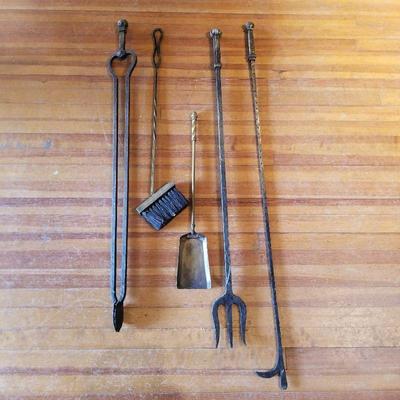 Oversized Iron Fireplace Tools