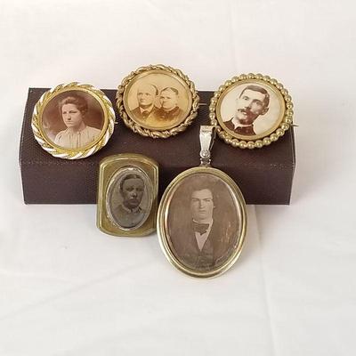 1800s photo brooches