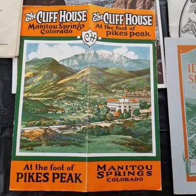 Vintage travel brochures and maps