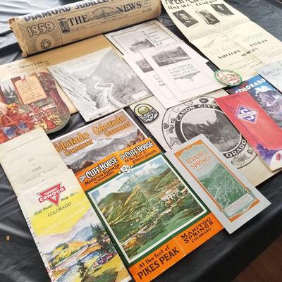 Vintage travel brochures and maps