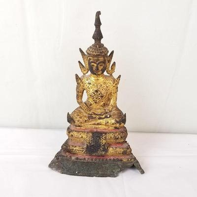 Very old Thai Buddha From Rattanakosin Period Gilded Bronze