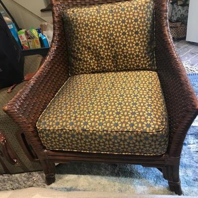 Leather woven wicker chair $200 