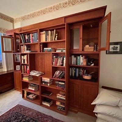 Murphy wall bed, shelves open and full bed comes down