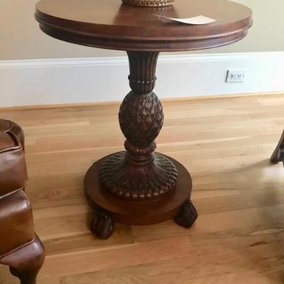 Carved pineapple pedestal table $295
22 X 27