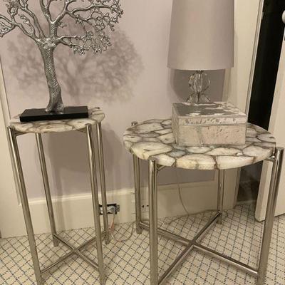 2 stone top modern tables