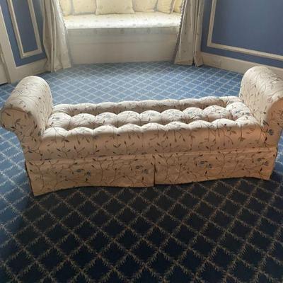 Silk Tufted upholstered bench