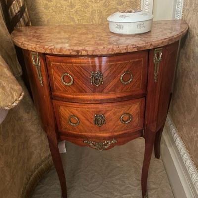 2 drawer Marble Top Commode