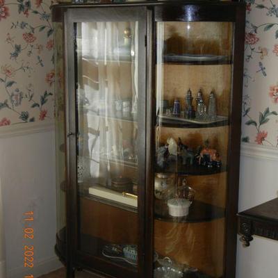 Curio Cabinet - 70 inches to top & sample of great items