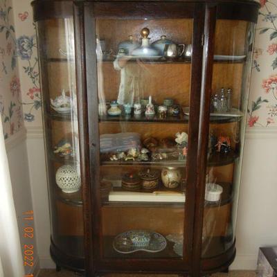 Curio Cabinet - 70 inches to top & sample of great items