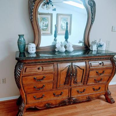 Michael Amini Dresser & mirror
