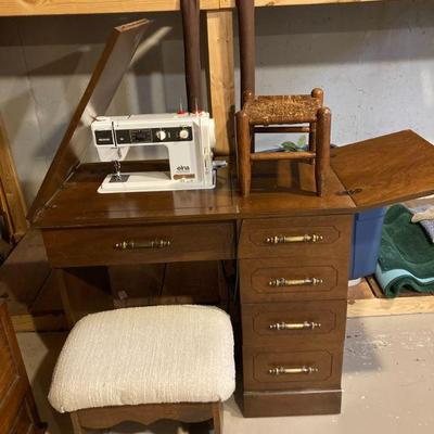 Elna sewing machine and cabinet