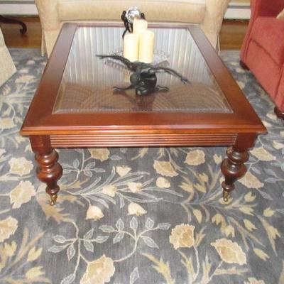 Rugs ~ Ethan Allen Glass Top Coffee Table 