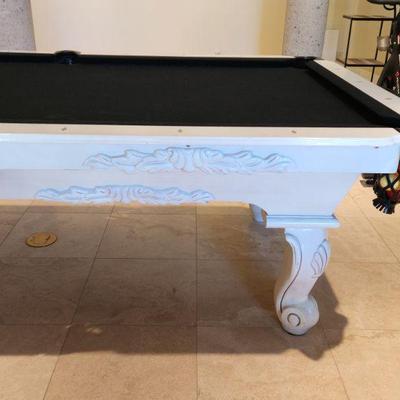 AVAILABLE NOW FOR PRE-SALE Connelly Pool Table 3 Piece Slate White Oak Drop Pockets Mother of Pearl Inlay Was $5700 NEW (Our Price $1900...
