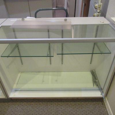 GLASS DISPLAY CASE THAT MEASURES 48â€ X 24â€ X 35â€
