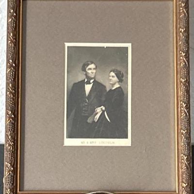 Rare Antique CVD of President & Mrs Lincoln