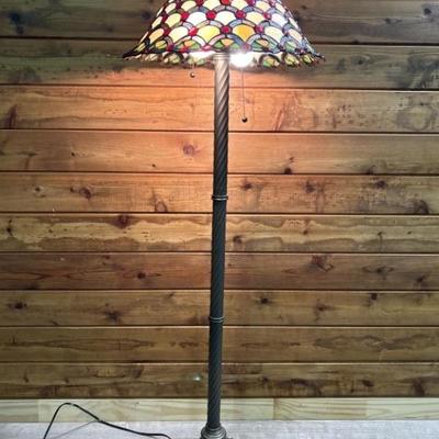 Tiffany Style Fish Scale 55in Floor Lamp