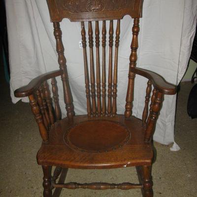 pressed back antique rocker, dragons pressed, BUY IT NOW 