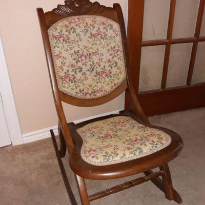 antique folding rocking chair