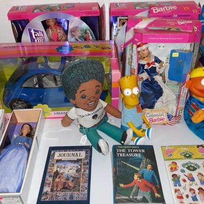 Many still in box Barbie, Sesame Street dolls, and so much more.