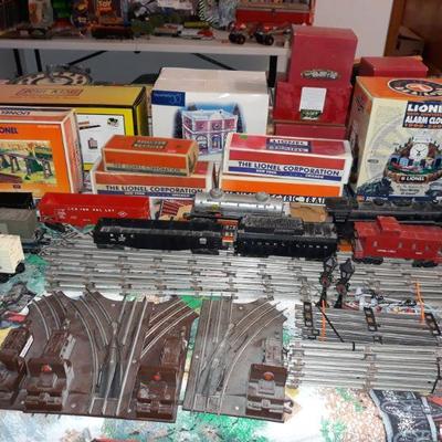1953-55 Lionel Train Set with tracks, cars, controls, and accessories.