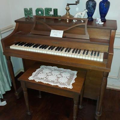 vintage Melodigrand 64 key piano and bench