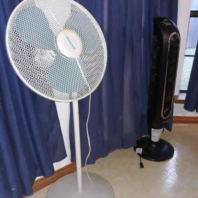floor fan and a space heater