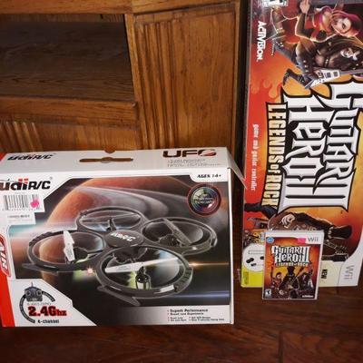 drone and Guitar Hero set with game