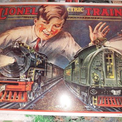 Lionel train metal sign