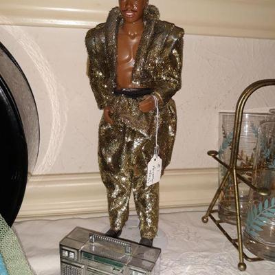 Vintage MC Hammer doll with boombox.